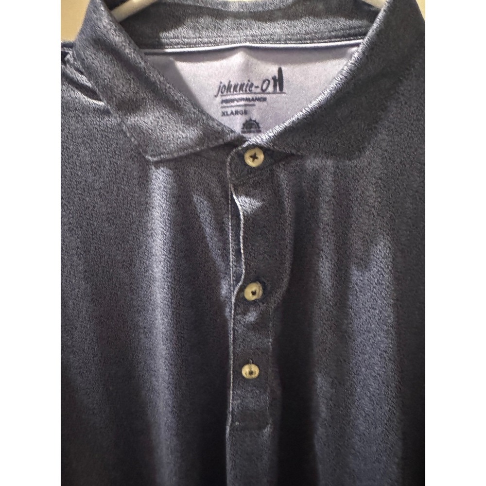 Johnnie O Mens Polo Shirt XLarge‎ Performance Blue Textured Golf Casual